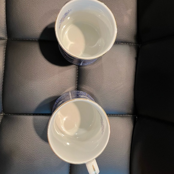 2 Imperial Peacock blue peacock mugs w/gold trim @1983 Arnart Collector Vintage - Picture 3 of 12